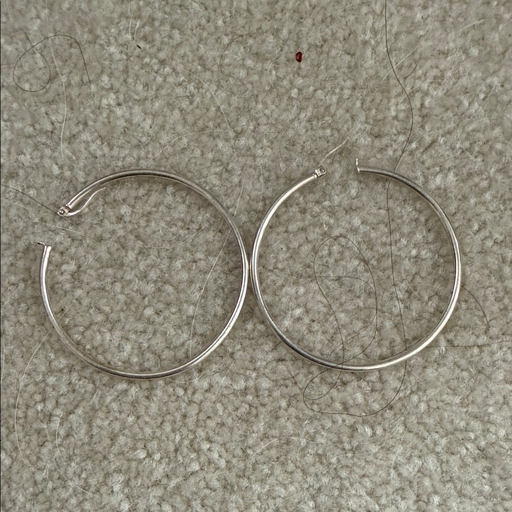 Classic Silver Hoop Earrings - Women's Jewelry